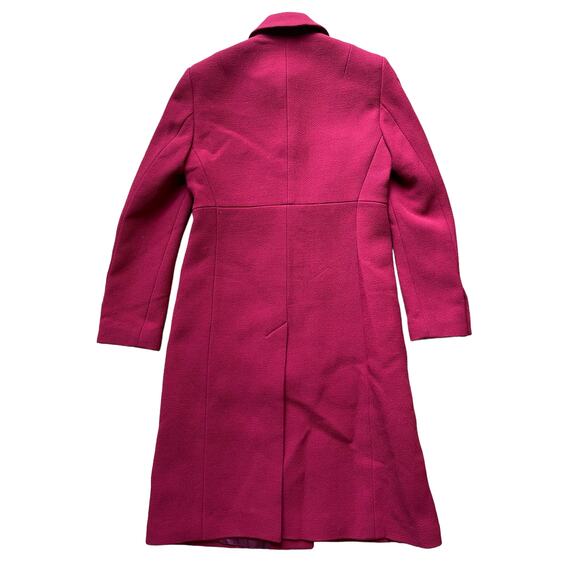 J. Crew Red Italian Double Wool Trench Coat Petite Size 2 Jacket Topcoat - Picture 5 of 6